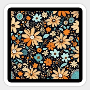 Colorful flowers pattern Sticker